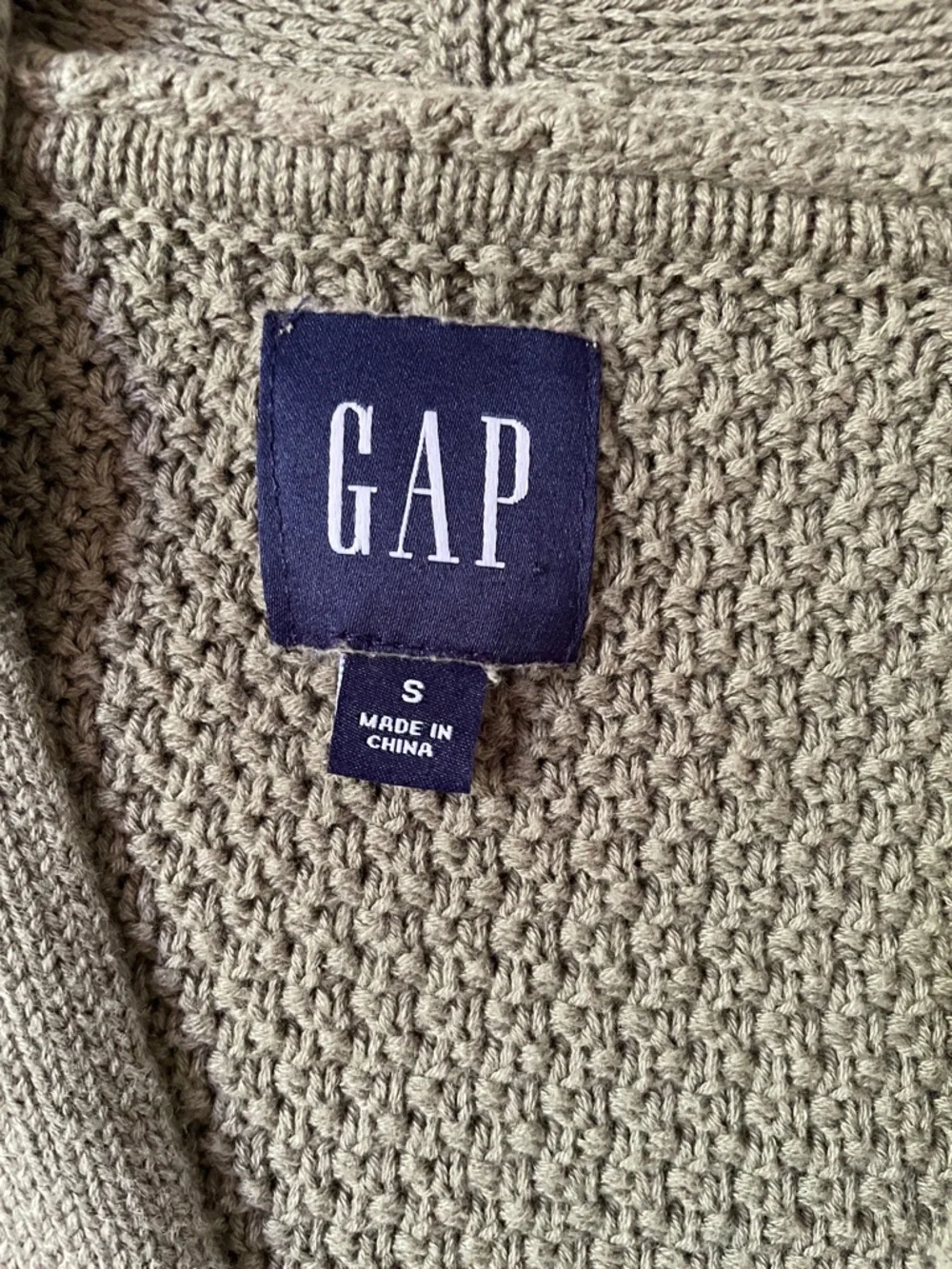 GAP 100% cotton knit cardigan olive green S - Picture 3 of 4